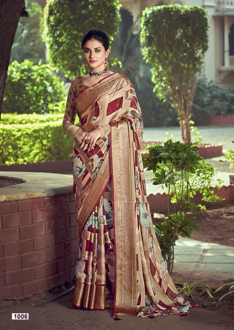 Saroj Vol 2 By Kashvi Moss Brasso Printed Designer Sarees Wholesale In India